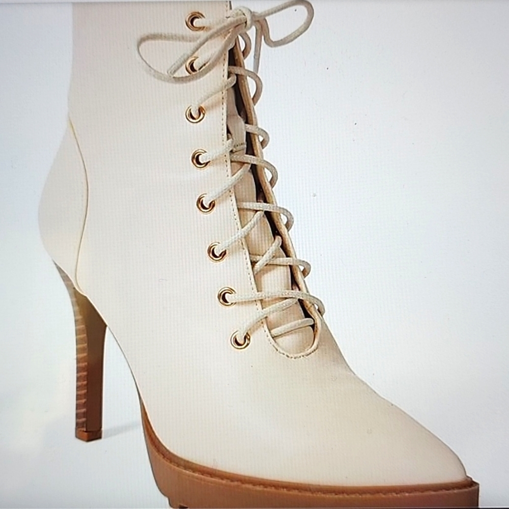 Pointy Toe Lace-Up Booties